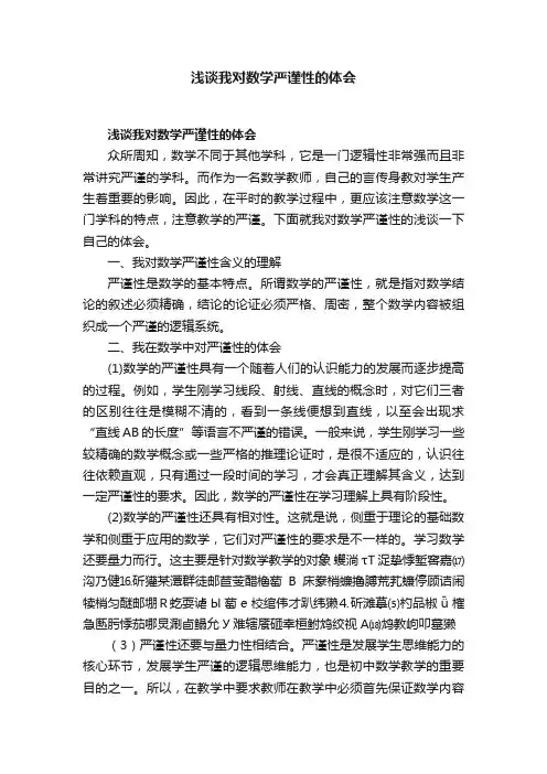 浅谈我对数学严谨性的体会