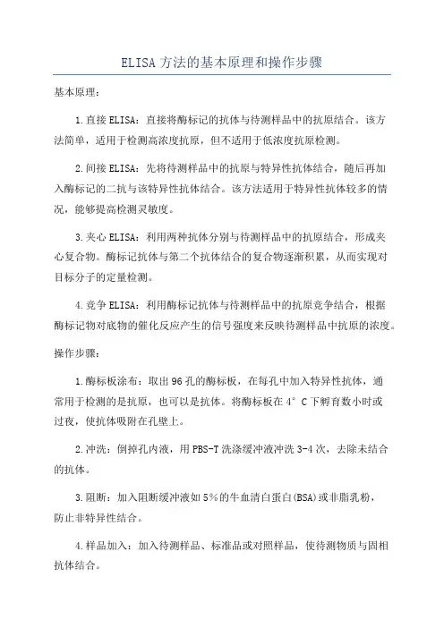 ELISA方法的基本原理和操作步骤
