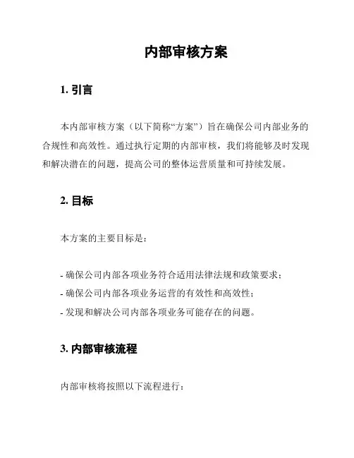 内部审核方案