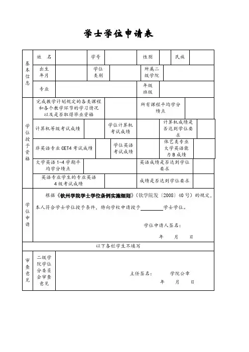 学士学位申请表_8