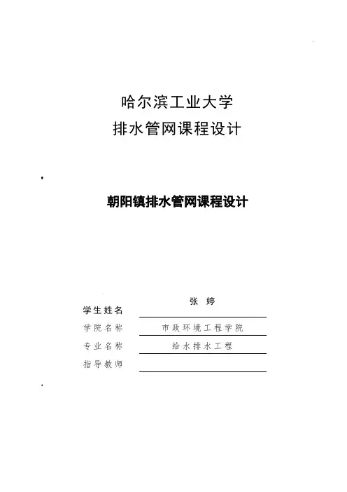 排水管网---课程设计