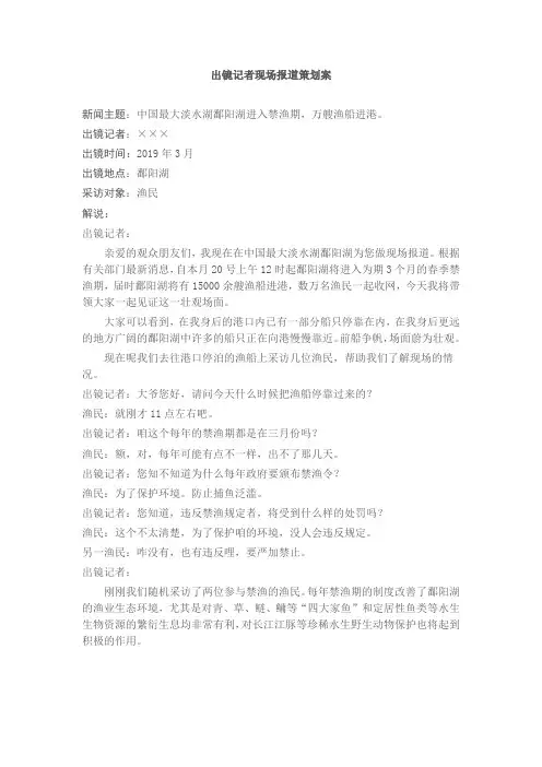 出镜记者现场报道策划案