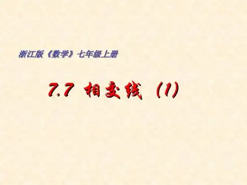 《相交线》课件1(浙教版数学七年级上)