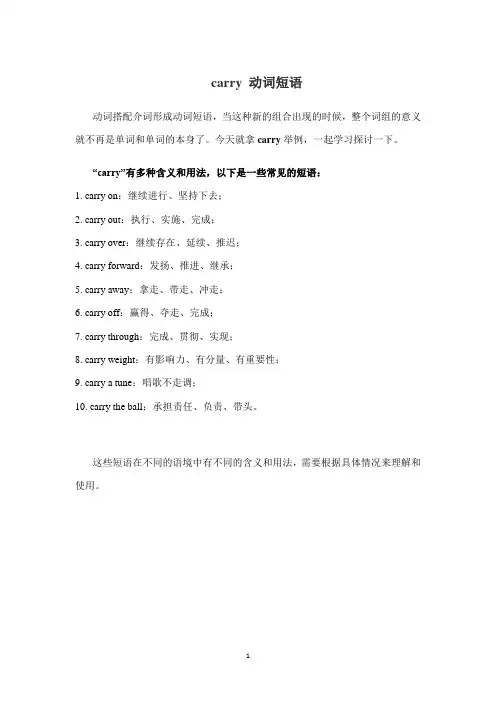 carry 动词短语
