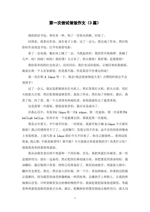 第一次尝试做饭作文(3篇)