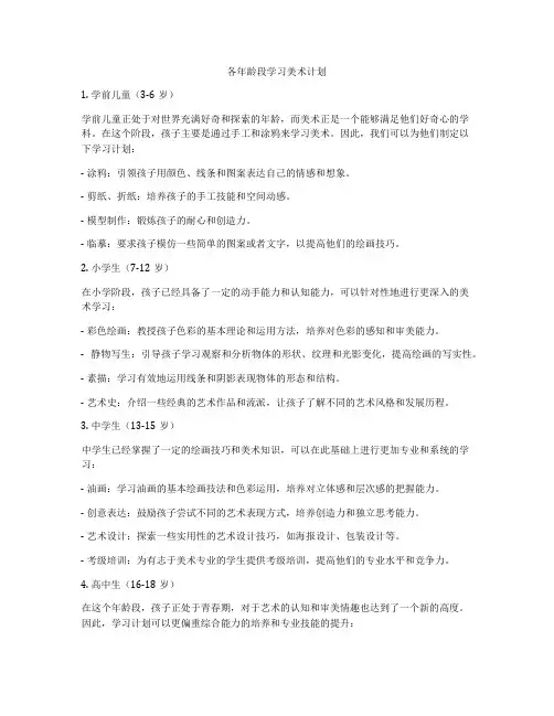 各年龄段学习美术计划