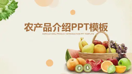 绿色农产品宣传介绍ppt模板