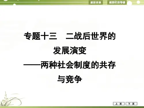高考历史(人民版)二轮专题复习：专题13 二战后世界的发展演变——两种社会制度的共存