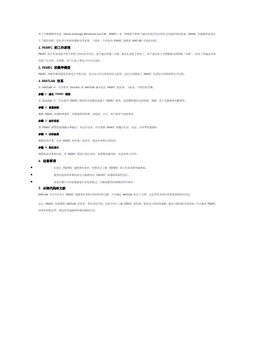质子交换膜燃料电池建模与matlab仿真pdf