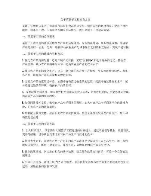 关于菜篮子工程建设方案