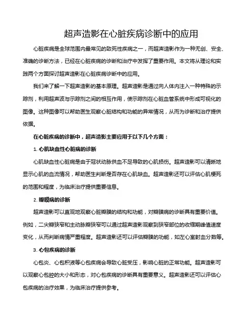超声造影在心脏疾病诊断中的应用