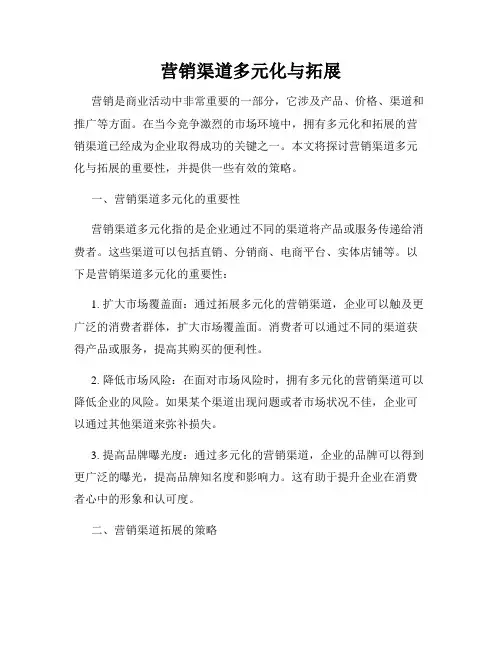 营销渠道多元化与拓展