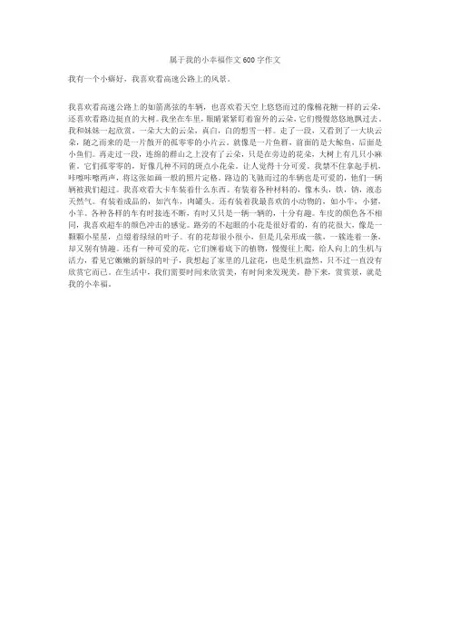 属于我的小幸福作文600字作文