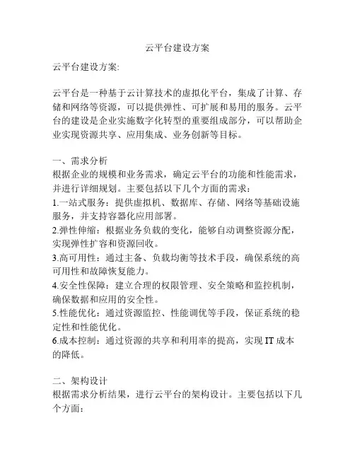 云平台建设方案