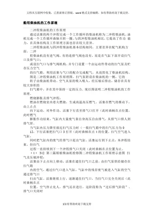 船舶柴油机的工作原理