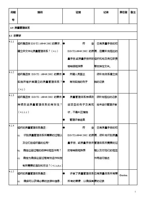 16949提问表