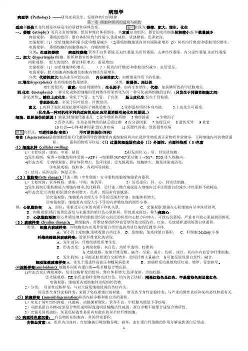 病理学重点总结-对考试很有用