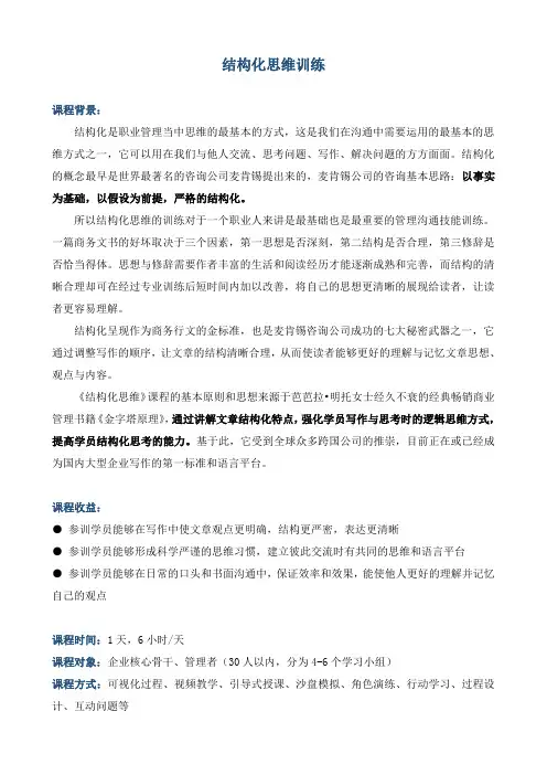 《结构化思维训练》