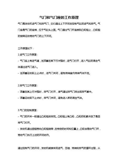气门和气门座的工作原理