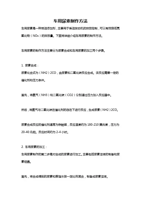 车用尿素制作方法