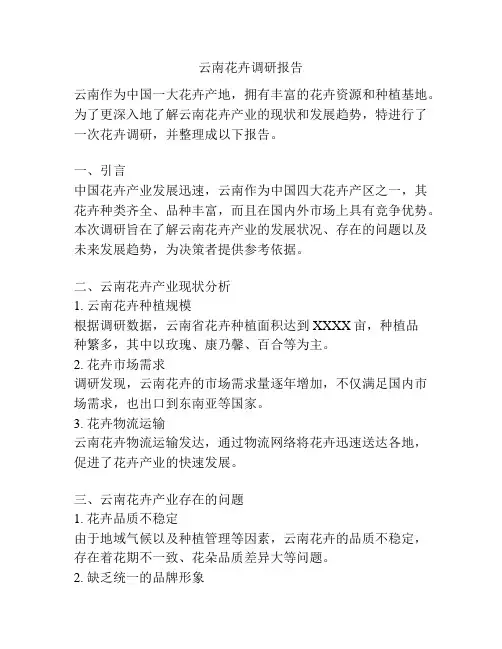 云南花卉调研报告
