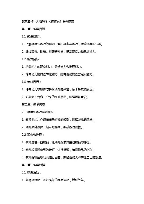 大班科学《猜猜乐》课件教案
