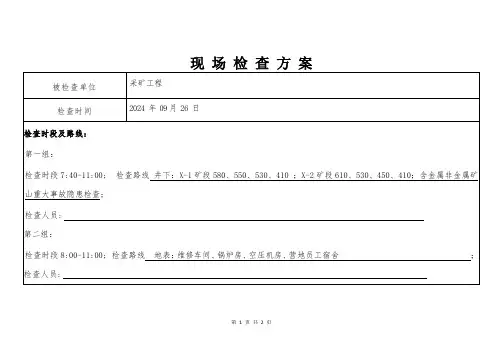 现 场 检 查 方 案 - 9月(1)