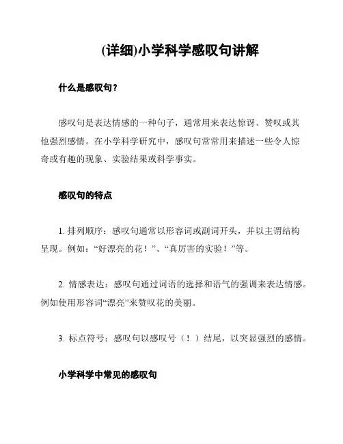 (详细)小学科学感叹句讲解