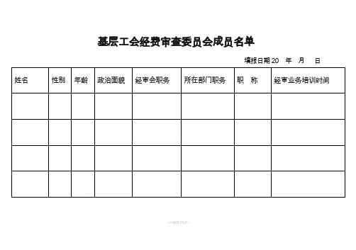 基层工会经审工作台账