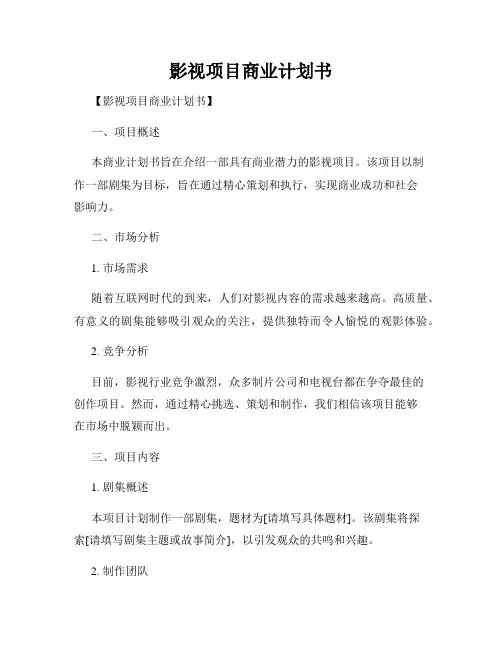 影视项目商业计划书