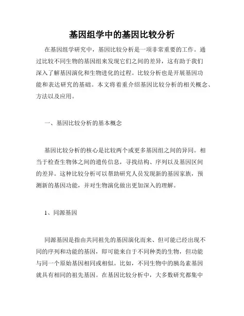 基因组学中的基因比较分析