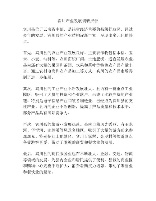 宾川产业发展调研报告