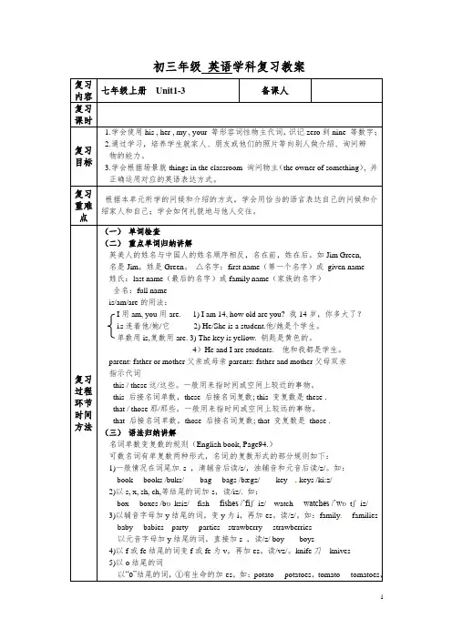 新目标九年英语第一轮复习教案