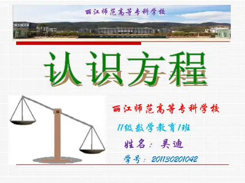 认识方程说课课件