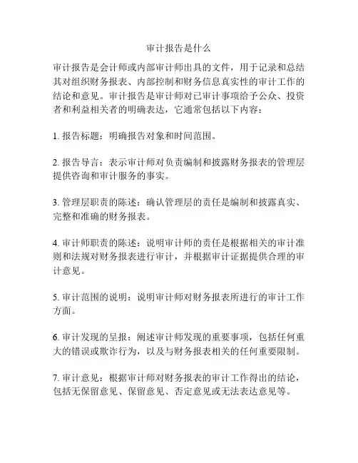 审计报告是什么