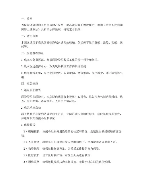 协助遇险船舶应急预案