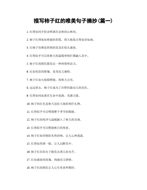 描写柿子红的唯美句子摘抄(精选合集2篇)