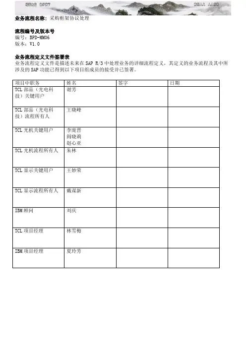 采购框架协议处理流程