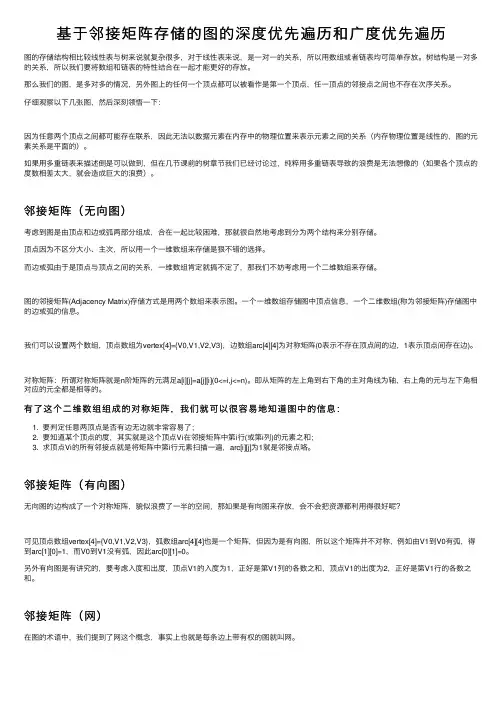 基于邻接矩阵存储的图的深度优先遍历和广度优先遍历