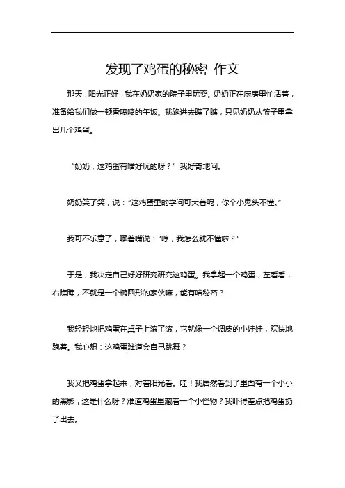 发现了鸡蛋的秘密 作文