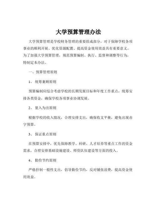 大学预算管理办法