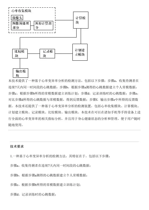 基于心率变异率分析的检测设备及方法的制作方法
