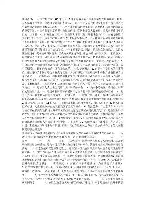 生殖美疗项目背景
