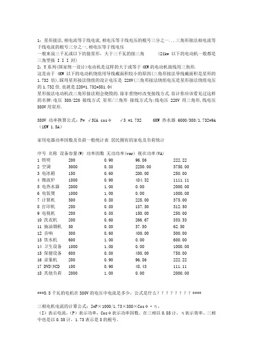 电动机配用导线