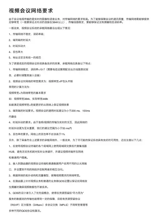 视频会议网络要求