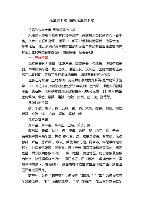 乐器的分类-民族乐器的分类