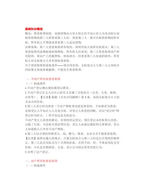 【司考】考点之善意取得制度(星考点)