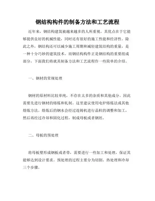 钢结构构件的制备方法和工艺流程