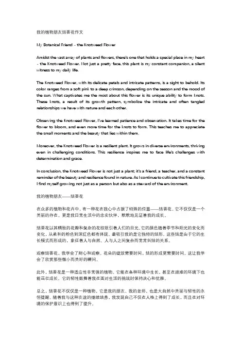 我的植物朋友结香花作文