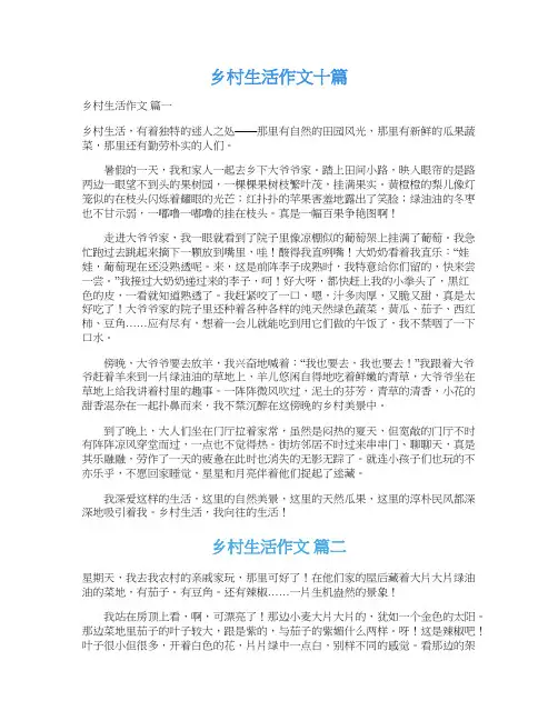  乡村生活作文十篇